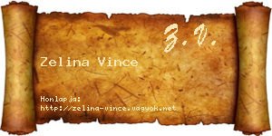 Zelina Vince névjegykártya